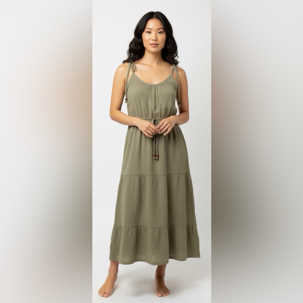 Lucky Brand Olive Green Maxi Dress